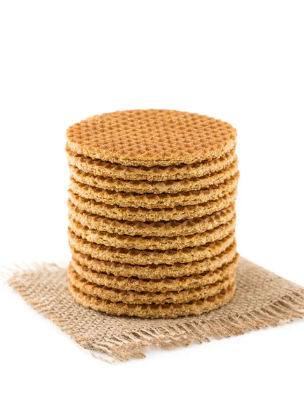 Nederlandse wafels geïsoleerd op witte achtergrond — Stockfoto