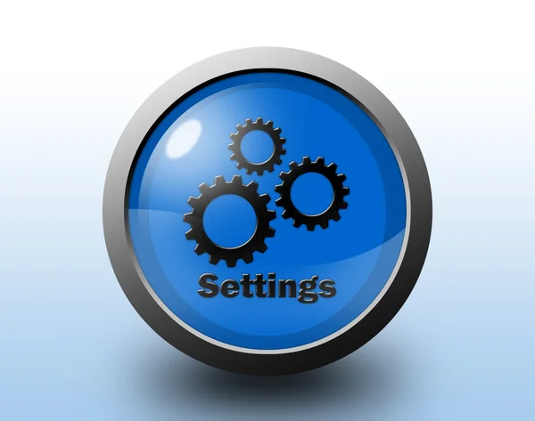 Settings icon. Circular glossy button. — Stock Photo, Image