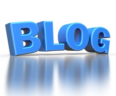 yansıması ile izole 3d metin blog