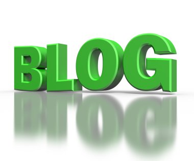 yansıması ile izole 3d metin blog