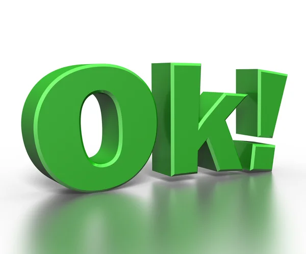 Gröna bokstäver Ok på vit — Stockfoto