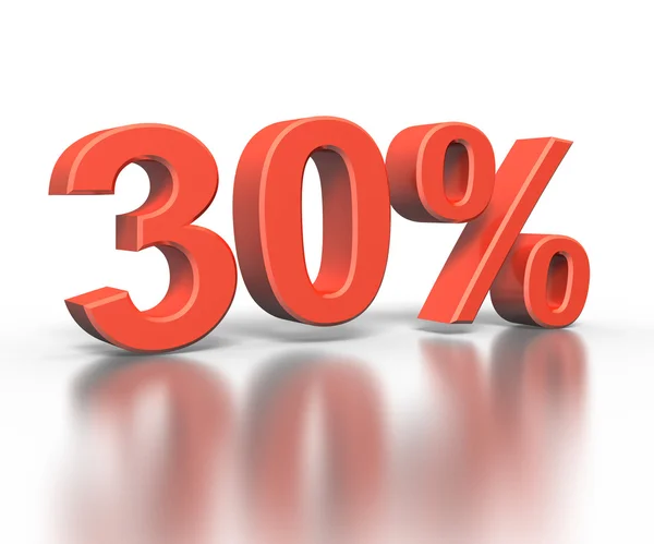 Three dimentional rendering of thirty percent symbol — Stock Photo, Image
