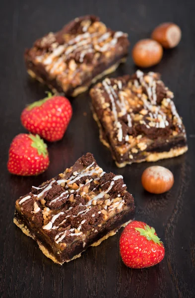 Schokoladenbrownie-Kuchen lizenzfreie Stockbilder