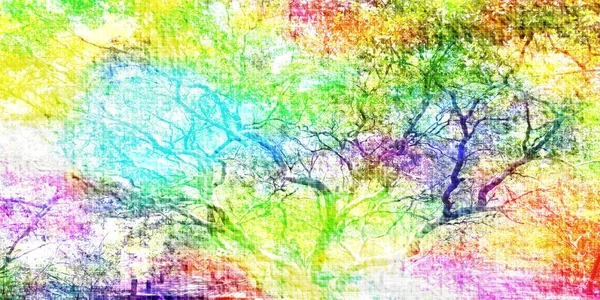 树型上的多种颜色抽象梯度彩色背景 — 图库照片
