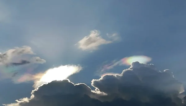 Bleu Ciel Lumière Effet Nuage Forme Modèle Nature Fond — Photo