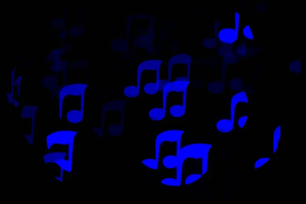 Garland Form Notes Shines Black Background Festive Lighting Music Decoration — Stock Photo, Image