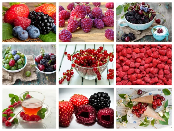 Rood fruit collage — Stockfoto