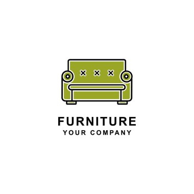 Mobilya Logosu Şablonu, modern şablon tasarımı. vektör simgesi illüstrasyonu