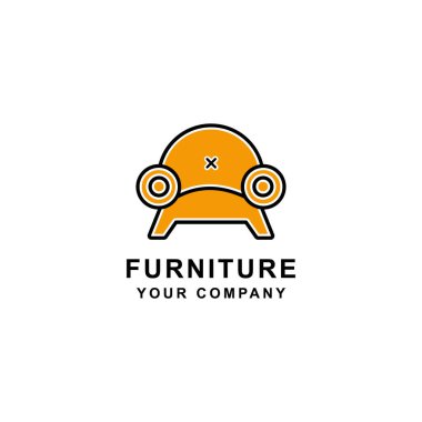 Mobilya Logosu Şablonu, modern şablon tasarımı. vektör simgesi illüstrasyonu