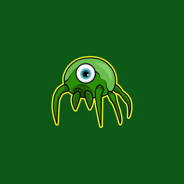 Monster Cute Cartoon Maskottchen Illustration Vector Logo — Stockvektor