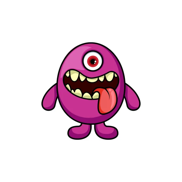 Χαριτωμένο Λογότυπο Τέρας Monster Λογότυπο Χαρακτήρα Διάνυσμα Πρότυπο Πρότυπο Λογότυπου — Διανυσματικό Αρχείο