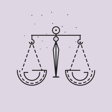 Terazi burç simgelerinin vektör çizimi.