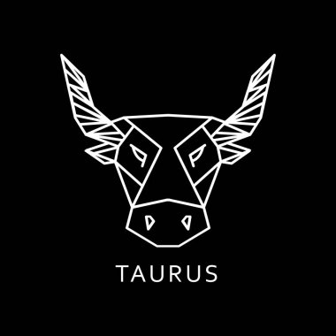 Soyut Taurus Zodiac logosu. Boğa burcunun vektörü
