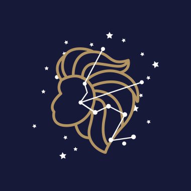 Leo Zodiac işareti logosu. vektör illüstrasyonu.