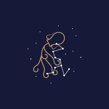 Kova burcu logosu. vektör illüstrasyonu.