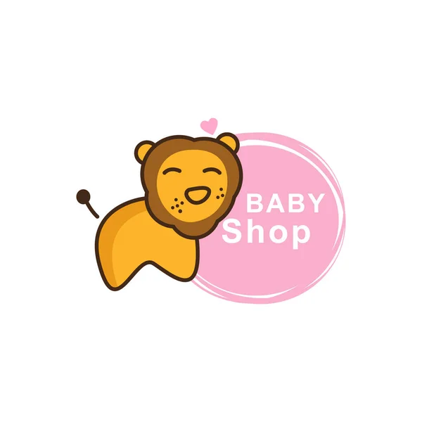 Bebek Mağazası Logosu Beyaz Arkaplanda Şirin Tasarım Izole Edildi — Stok Vektör