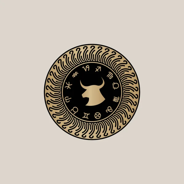 Abstrakt Taurus Zodiac Logo Vektor För Taurus Zodiac Tecken — Stock vektor