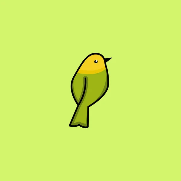 Logo Pájaro Verde Icono Pájaro Verde Aislado Sobre Fondo Verde — Vector de stock