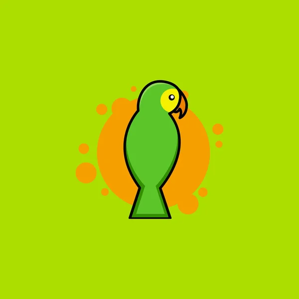 Grön Fågellogotyp Grön Fågel Ikon Isolerad Grön Bakgrund — Stock vektor