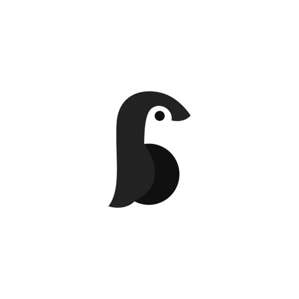 Λογότυπο Γράμμα Που Σχηματίζει Τον Πιγκουίνο — Διανυσματικό Αρχείο