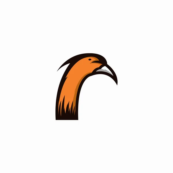 頭のガチョウのベクトル図フラットスタイルプロフィールビュー — ストックベクタ
