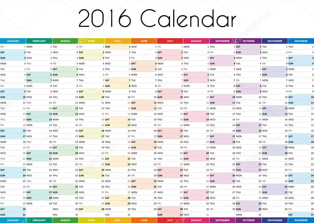 2016 Calendar - ENGLISH VERSION