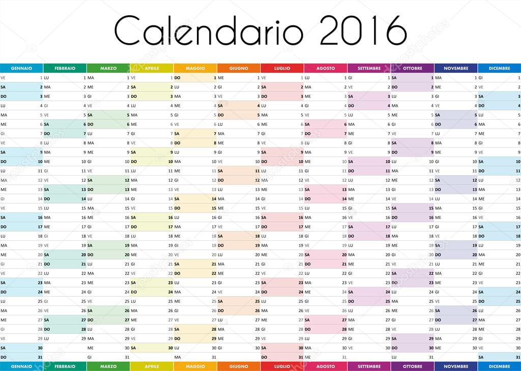 Calendario 2016 - ITALIAN VERSION