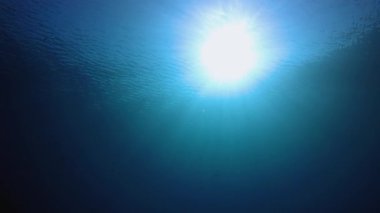 Mavi Deniz Işığı. Tropik mavi su. Deniz dalgaları. Mavi su arka planı. Yüzey deniz suyu. Mavi turkuaz deniz dalgaları.