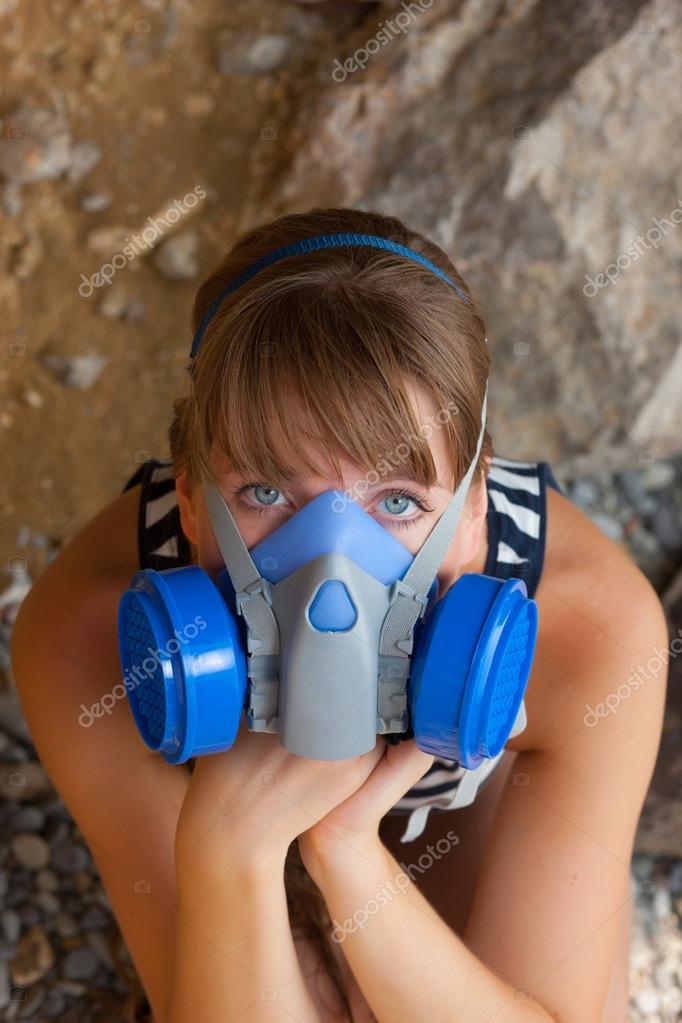 Girl with Respirator — Stock Photo © Titov_s 53379289