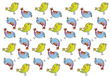 Kuşlar desen ve dokuları