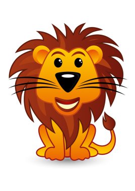 çizgi film aslan illüstrasyon