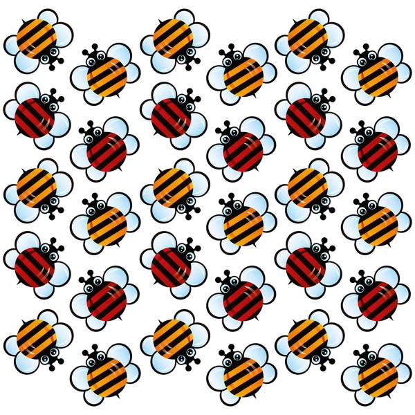 Kreslený vzor včela — Stock fotografie