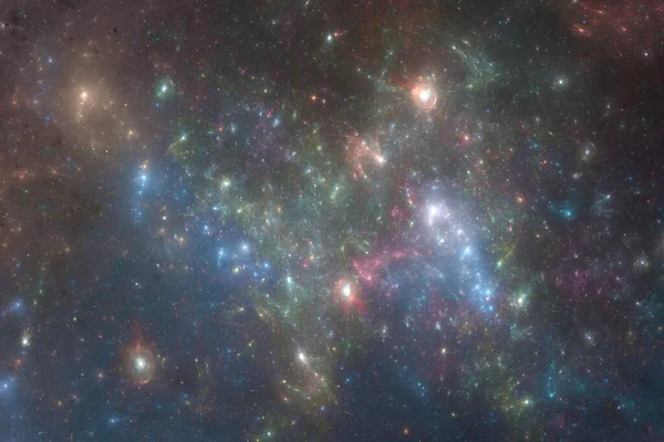 Fondo Estrellado Colorido Nebulosas Galaxias Abstractas —  Fotos de Stock