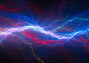 Mavi elektrik arkaplanı, soğuk fraktal soyut