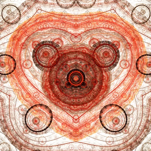 Coeur fractal rouge — Photo