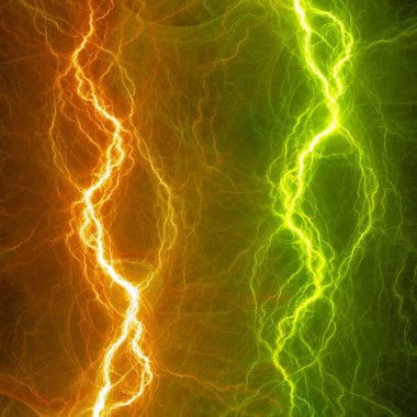 Yeşil ve turuncu şimşek