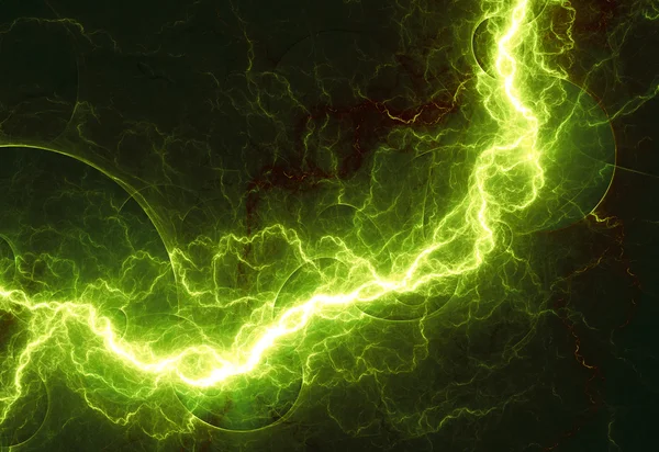 Fantasy green lightning, abstract fractal background — Stock Photo, Image