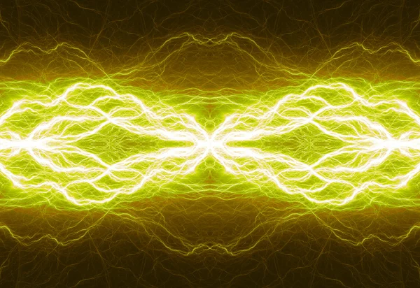 Hot yellow lightning, abstract electrical design — Stock Photo, Image