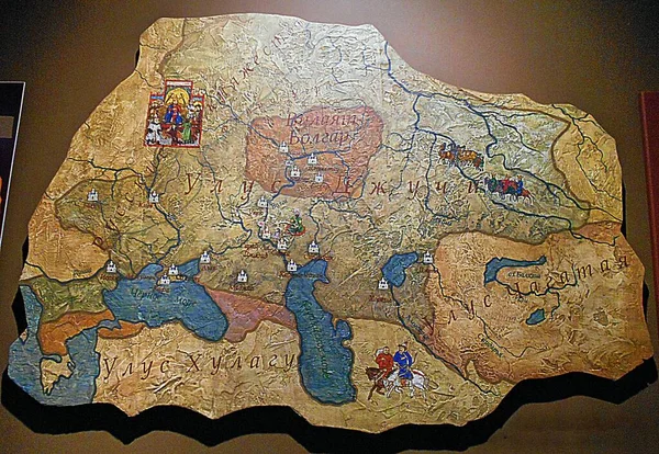 Cidade Bulgária Rússia Museu Civilização Bolgar Mapa Parede Museu — Fotografia de Stock