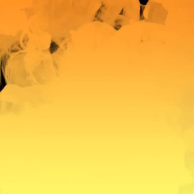 Sarı dumanı sıvıya, taşa, sıvıya çevirme döngüsünde gerçeküstü bir sahne. Siyah arka planda duman.