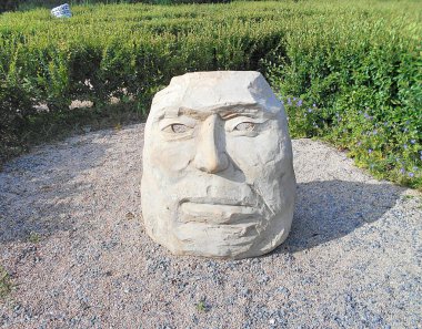 Bolgar Tataristan Rusya şehri. Seddin üzerindeki heykel sokağı..