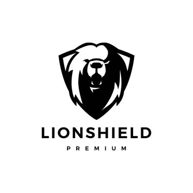 Aslan kalkanı logo vektör çizimi