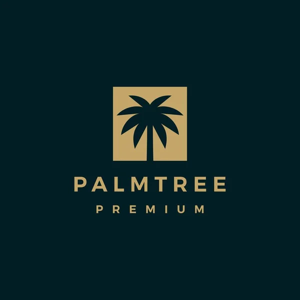 Palmera Oro Logo Vector Icono Ilustración — Archivo Imágenes Vectoriales