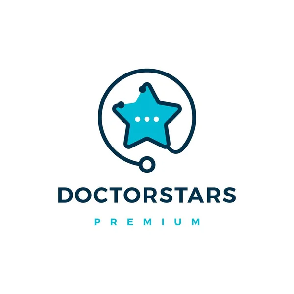 Doctor Estrellas Logo Vector Icono Ilustración — Vector de stock