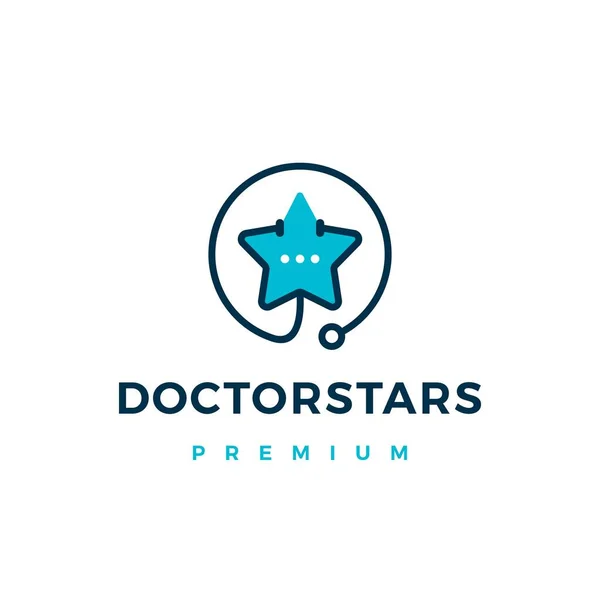 Doctor Estrellas Logo Vector Icono Ilustración — Vector de stock