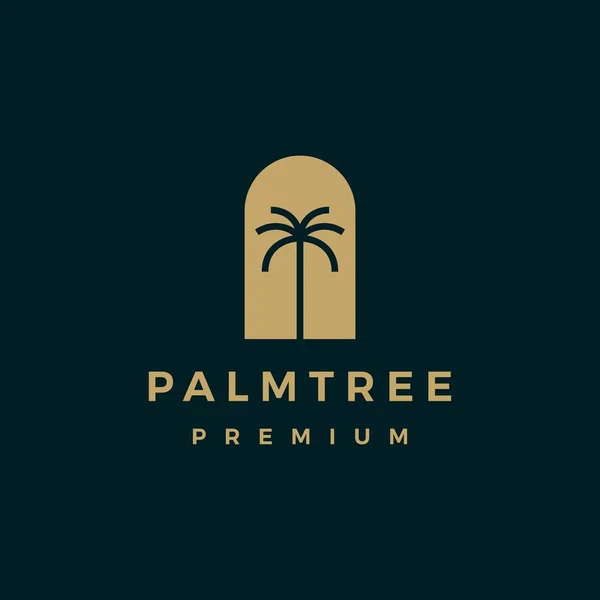 Пальмове Дерево Золотий Логотип Векторна Ілюстрація — стоковий вектор