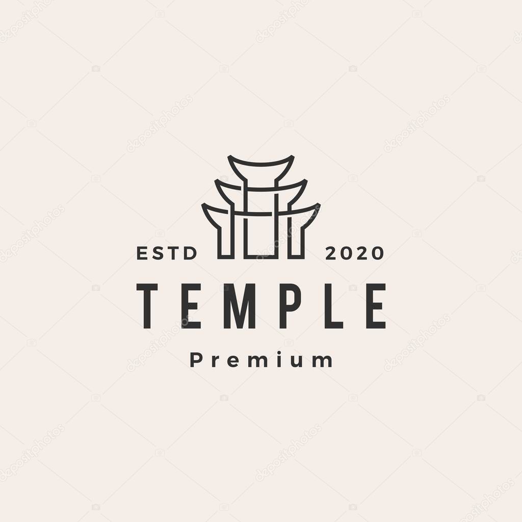 Temple hipster vintage logo vector icon illustration