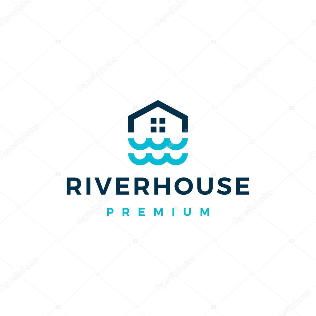 river house home mortgage logo vector icon illustration