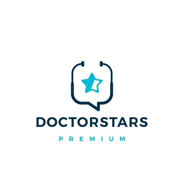 Doctor Estrellas Charla Logo Vector Icono Ilustración — Vector de stock