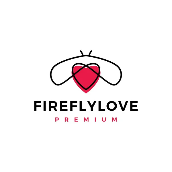 Pirilampo Amor Logotipo Ícone Vetor Ilustração — Vetor de Stock